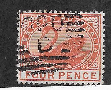 Western Australia #65  4p  orange brown (U)  CV $2.75