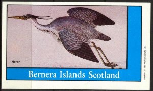 {B055} Bernera Scotland Birds (10) Heron S/S 1£ MNH Cinderella !!