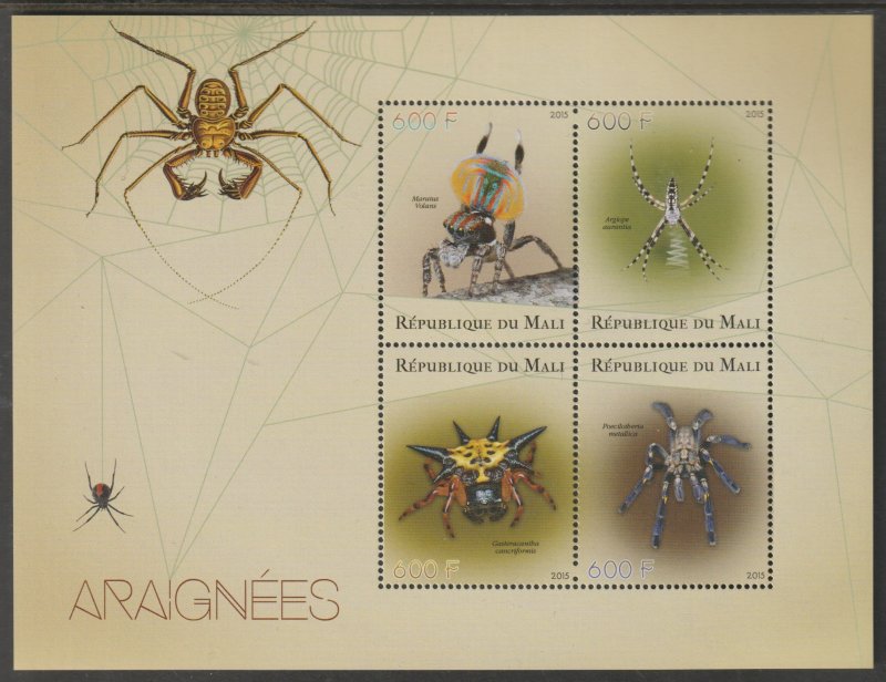 SPIDERS  perf sheet containing four values mnh