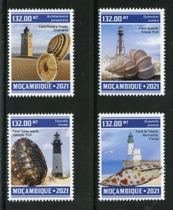 MOZAMBIQUE 2021 SHELLS & LIGHTHOUSES  SET MINT NEVER HINGED