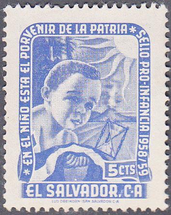 El Salvador - 1958 Children's Charity Voluntary Tax Used