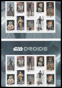 US 5573-5582 5582b Star Wars Droids F header gutter block 20 MNH 2021