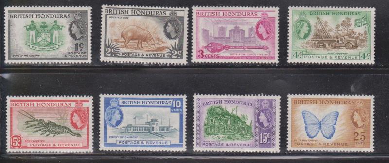 BRITISH HONDURAS Scott # 144-51 MH - QEII Pictorials