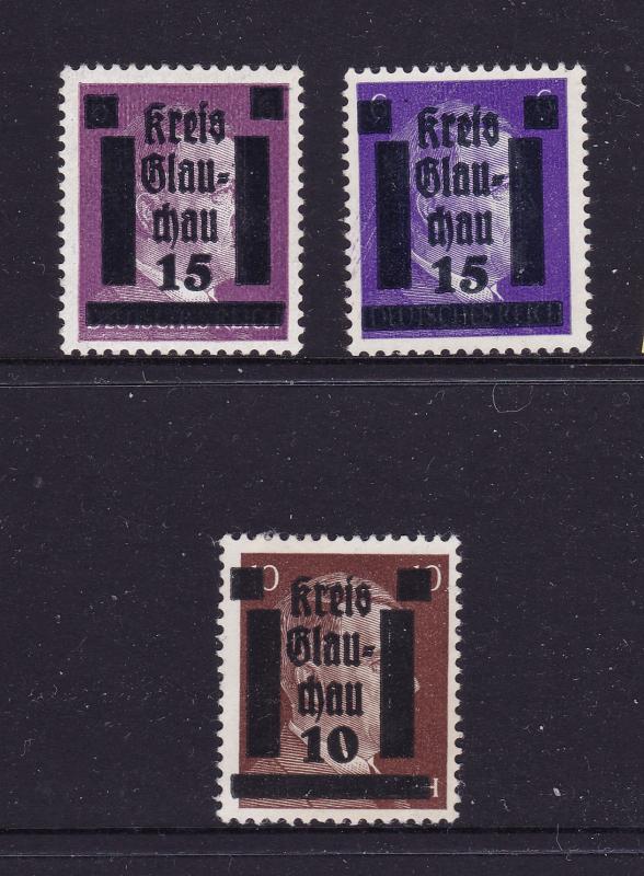 Germany Soviet Zone x 3 mint locals from Glauchan