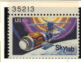 #1529 MNH plate # single 10c SkyLab 1974 Issue