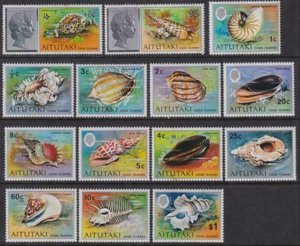 Aitutaki 1974 SC 82-95 VF MNH Set Shells 