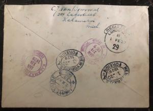 1929 Kalamazoo Mi USA Airmail Cover To The Hage Holland Via New York London