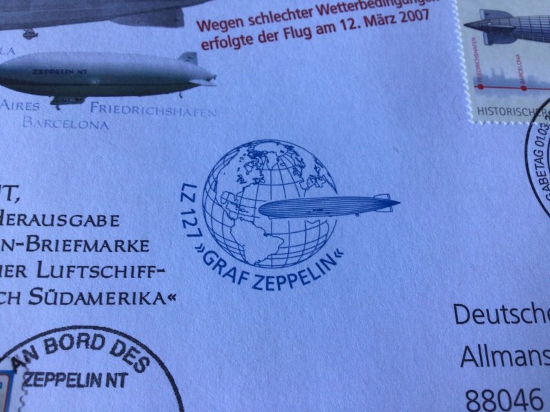 Germany Zeppelin Airship  Cancel  Stamps Cover Ref 52287