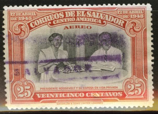 El Salvador Scott C114 used 1948 airmail stamp