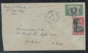 BRITISH HONDURAS (P2906B)1947 KGVI 4+2C EL CAYO TO USA