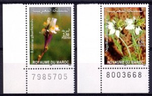 Morocco 2004 FLOWERS set 2 values Perforated Mint (NH)