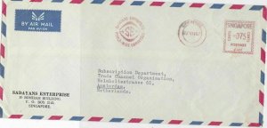 Singapore 1967 Sadayans Enterprise Export Airmail Meter Mail Stamps Cover  28742 