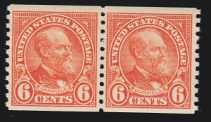 US 723 6c Garfield Mint Pair XF OG LH/ NH SCV $28