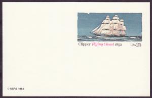UX107 Clipper \Flying Cloud\ mint postal card