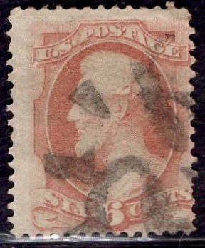 US Stamp #159 6c Dull Pink Lincoln USED SCV $18