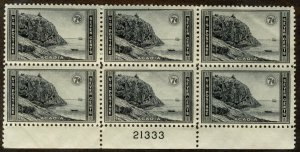 US #746 Plate Block, VF/XF mint never hinged, 7c PARKS,  super fresh color,  ...