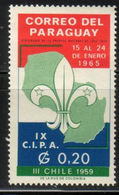 Boy Scout Jamboree, Chile,1959, Paraguay stamp SC#852 MNH