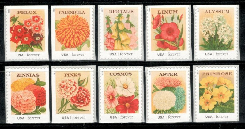 4754-63 Vintage Seed Packets Set Of 10 Mint/nh Free Shipping