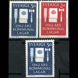 SWEDEN 1962 - Scott# 610-2 Reform Law Set of 3 LH