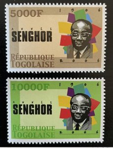 2006 Togo Mi. 3304 - 3305 Leopold Sedar Senghor President 1906 Senegal RARE-