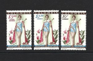 Colombia Scott 697, C317-8 Mint Hinged 2021 cv $47.55