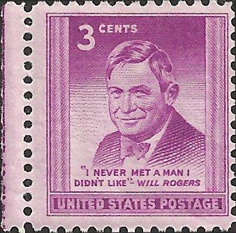 # 975 MINT NEVER HINGED WILL ROGERS