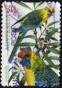 Australia 2005 Sc#2343, SG#2486 50c Green Rosella, Birds USED.