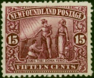 Newfoundland 1911 15c Lake SG127 Fine & Fresh MM