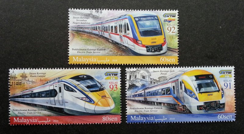 *FREE SHIP Malaysia Train ETS 2018 Locomotive Railway Transport (stamp MNH