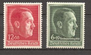 Third Reich 1938 Hitler birthday and Reichsparteitag, both MNH, no faults