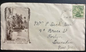 1935 Apia Western Samoa First Day Cover FDC To Dunedin New Zealand Pictorial Iss