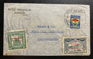 1938 Asuncion Paraguay Airmail Commercial Cover To Prague Czechoslovakia