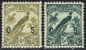 NEW GUINEA 1932 UNDATED BIRD OS 4D AND 5D MNH **