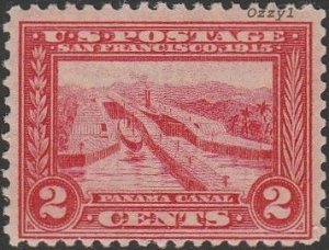 US #398 1913 2c Carmine Panama Canal Locks MINT-VG-OG-NH.