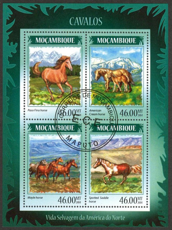 Mozambique 2014 horses Sheet Used / CTO