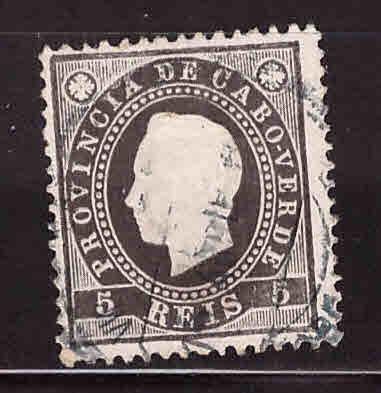 Cabo Verde Cape Verde Scott 15 Used 1885 King Luiz stamp