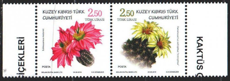 Turkish Cyprus. 2019. Cacti, flora. MNH.