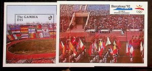 GAMBIA Sc 1032-33 NH 2 SOUVENIR SHEETS OF 1990 - OLYMPICS. Sc$13