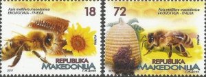 Macedonia 2017 Honey bees set of 2 stamps MNH