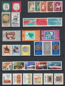 German Dem Rep Sc 381/B155 MNH. 1958-71 issues, 9 complete sets, fresh, bright
