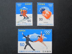 Japan 1972 Sc 1103-1105 set MNH
