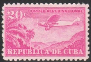 1931 Cuba Stamps Sc C 14 Airplane and Coast  Domestic Postage 20c  NEW