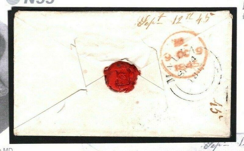 LEBANON HMS WARSPITE Cover GB NAVAL SURGEON Disinfected MALTA 1845 RARE N55