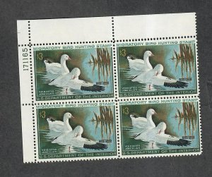 US Sc#RW37 M/NH/VF, Duck Stamp Plate Block, Cv. $280