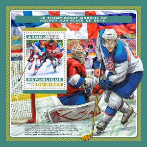 Sports Ice Hockey Stamps Niger 2016 MNH World Championships 1v S/S