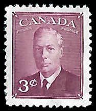 PCBstamps    Canada 286: 3c George VI, used, (4)