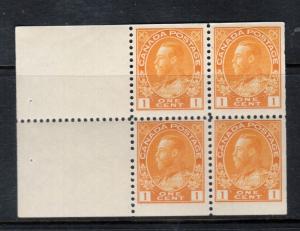 Canada #105a Very Fine Never Hinged Booklet Pane