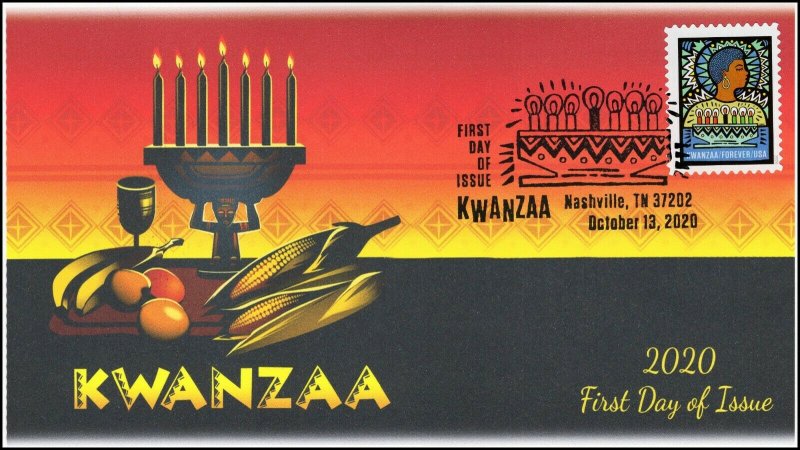 20-261, 2020, Kwanzaa, First Day Cover, Pictorial Postmark, Nashville TN