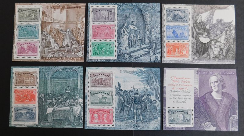 Italy 1883-1888 Columbus Discovery of America Souvenir Sheets MNH 1992