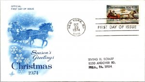 FDC 1974 SC #1551 Artcraft Cachet - New York, Ny - Single - J323